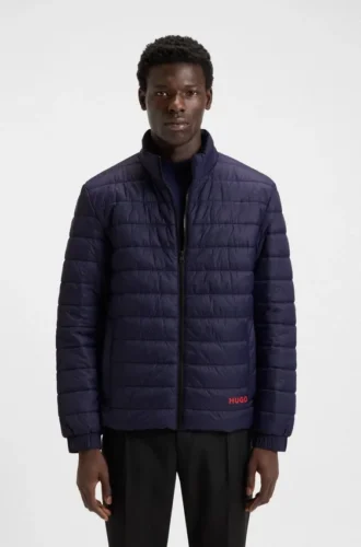 Red-logo jacket with water-repellent finish