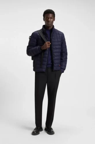 Red-logo jacket with water-repellent finish