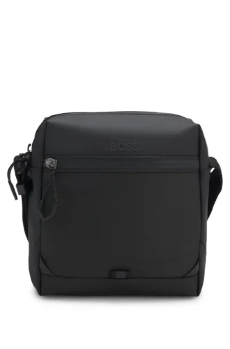 Reflective-detail reporter bag in faux leather