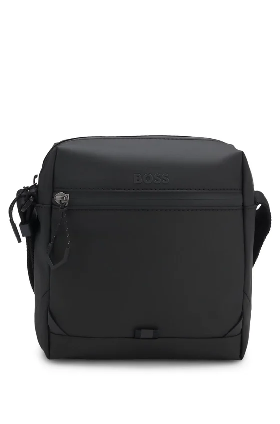 Reflective-detail reporter bag in faux leather Reflective-detail reporter bag in faux leather