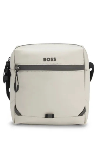 Reflective-detail reporter bag in faux leather