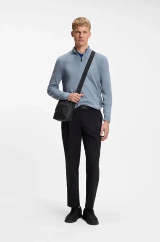 Reflective-detail reporter bag in faux leather