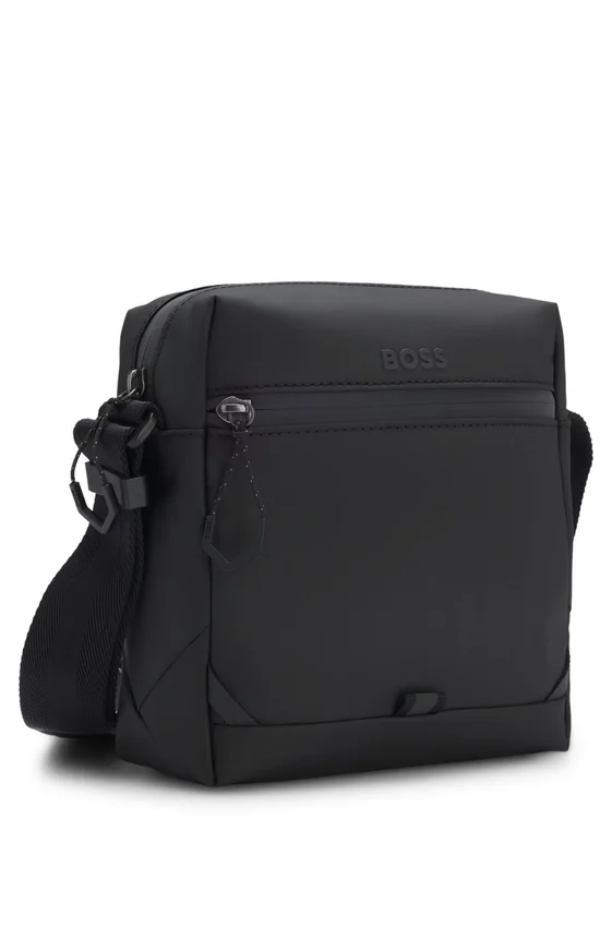 Reflective-detail reporter bag in faux leather Reflective-detail reporter bag in faux leather