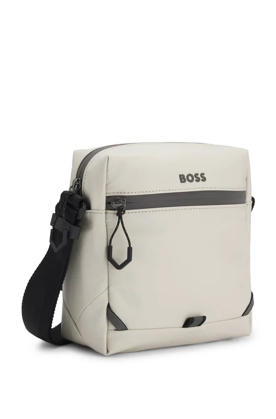 Reflective-detail reporter bag in faux leather Reflective-detail reporter bag in faux leather