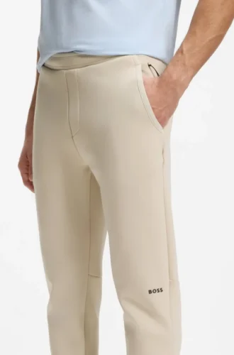Reflective-graphic tracksuit bottoms in a cotton blend