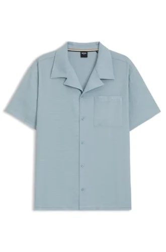 Regular-fit beach shirt in cotton muslin