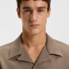 Regular-fit beach shirt in cotton muslin