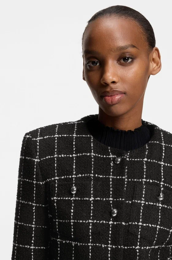 Regular-fit blazer in checked bouclé Regular-fit blazer in checked bouclé