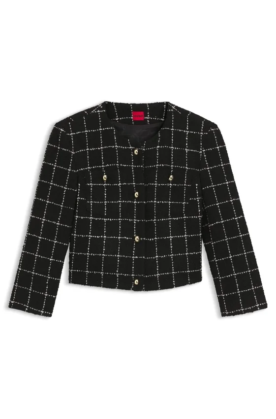 Regular-fit blazer in checked bouclé Regular-fit blazer in checked bouclé