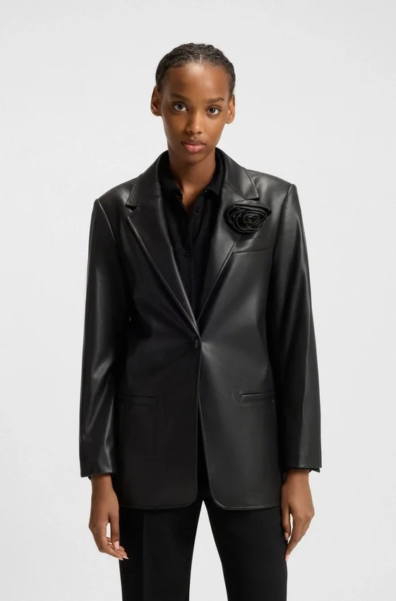 Regular-fit blazer in faux leather Regular-fit blazer in faux leather