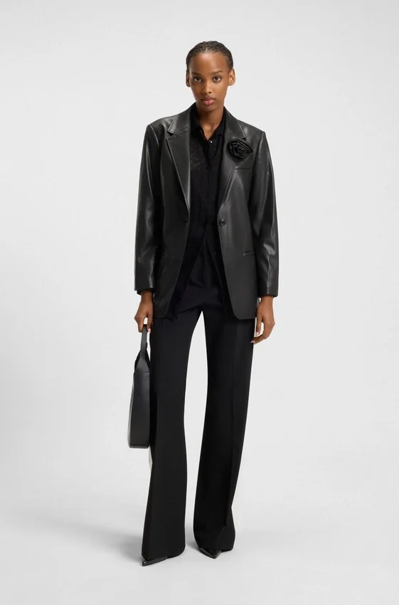 Regular-fit blazer in faux leather Regular-fit blazer in faux leather