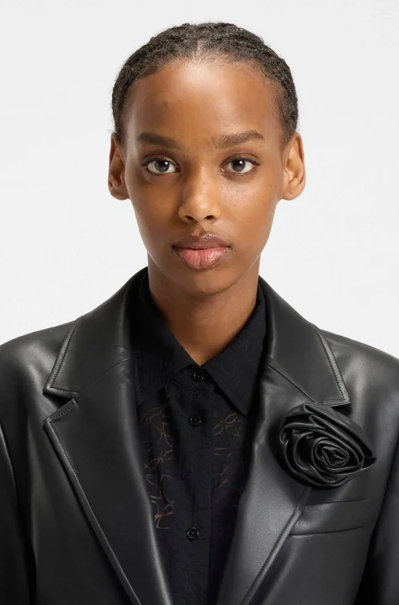Regular-fit blazer in faux leather Regular-fit blazer in faux leather