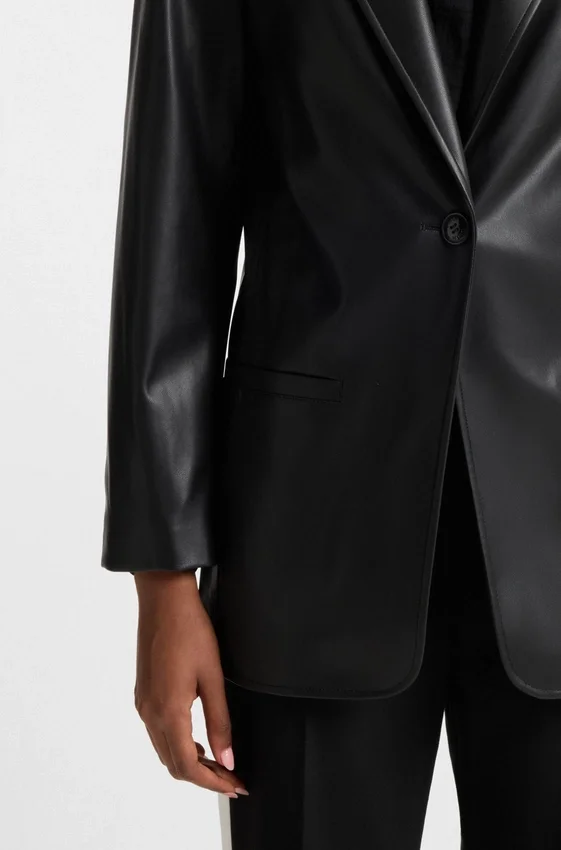 Regular-fit blazer in faux leather Regular-fit blazer in faux leather