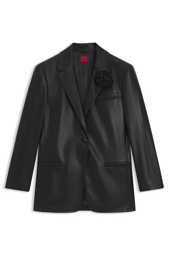 Regular-fit blazer in faux leather Regular-fit blazer in faux leather