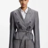 Regular-fit blazer in melange denim
