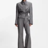 Regular-fit blazer in melange denim