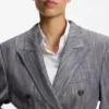 Regular-fit blazer in melange denim