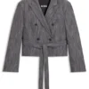 Regular-fit blazer in melange denim