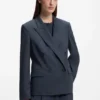 Regular-fit blazer in melange virgin wool