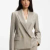 Regular-fit blazer in melange virgin wool