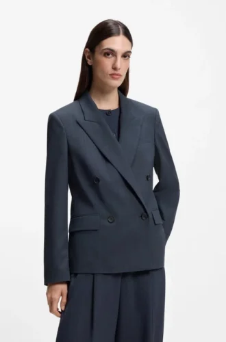 Regular-fit blazer in melange virgin wool Regular-fit blazer in melange virgin wool