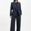 Regular-fit blazer in melange virgin wool
