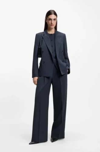 Regular-fit blazer in melange virgin wool Regular-fit blazer in melange virgin wool