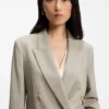 Regular-fit blazer in melange virgin wool