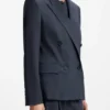 Regular-fit blazer in melange virgin wool