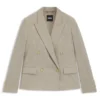 Regular-fit blazer in melange virgin wool