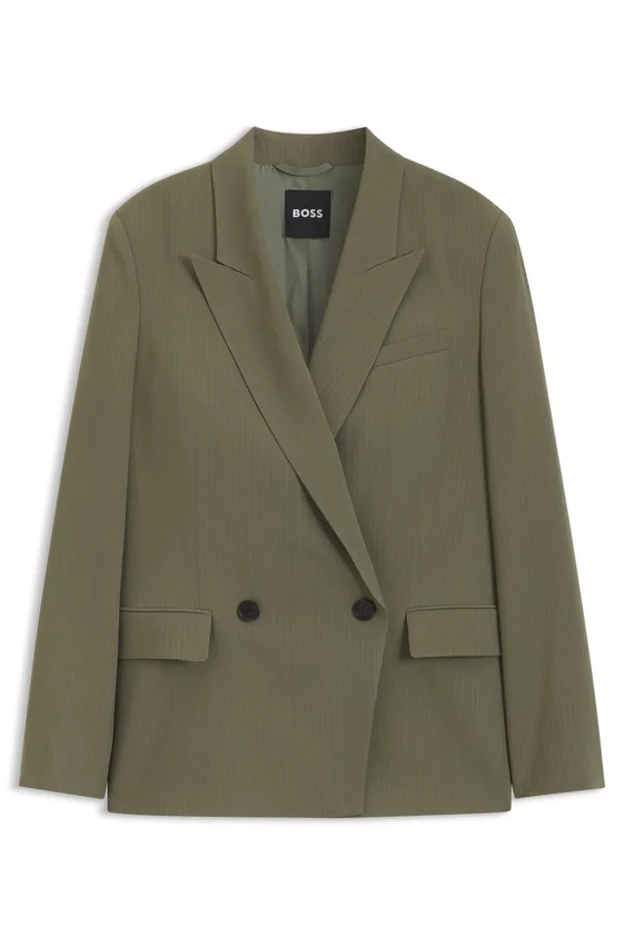 Regular-fit blazer in pinstripe stretch crepe Regular-fit blazer in pinstripe stretch crepe