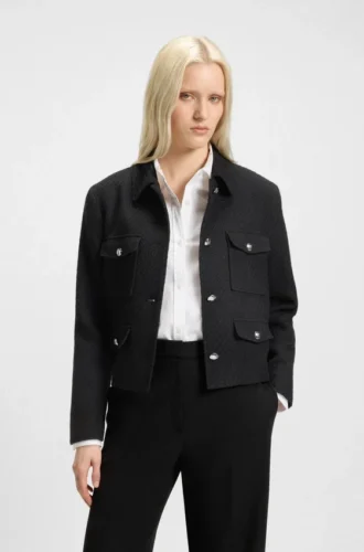 Regular-fit blazer in soft bouclé