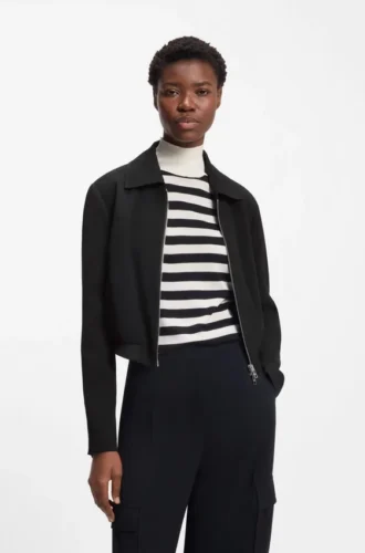 Regular-fit blazer in soft crepe