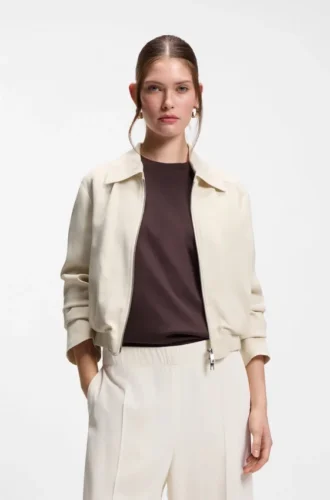 Regular-fit blazer in soft crepe