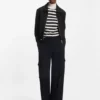 Regular-fit blazer in soft crepe