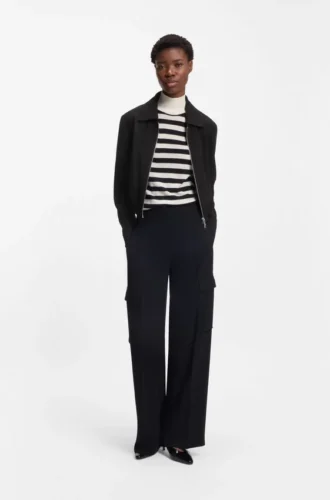 Regular-fit blazer in soft crepe