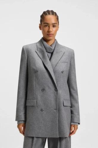 Regular-fit blazer in soft flannel
