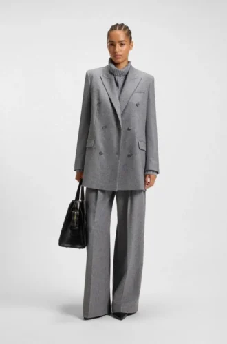 Regular-fit blazer in soft flannel
