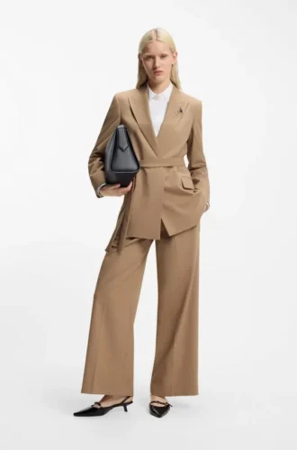 Regular-fit blazer in stretch melange fabric