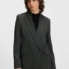 Regular-fit blazer with concealed closure