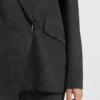 Regular-fit blazer with concealed closure
