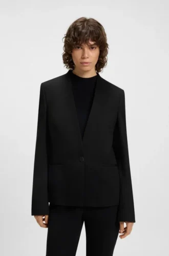 Regular-fit blazer with hardware button