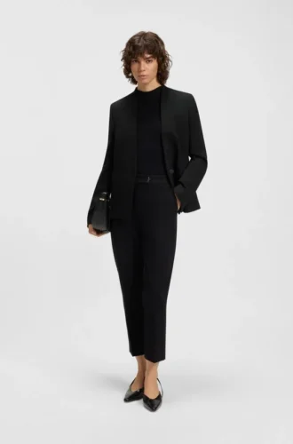 Regular-fit blazer with hardware button