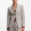Regular-fit blazer with micro check