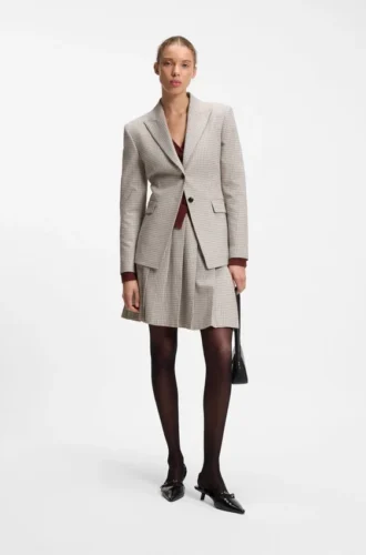 Regular-fit blazer with micro check