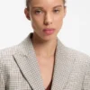 Regular-fit blazer with micro check