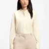 Regular-fit blouse in cotton poplin with concealed placket