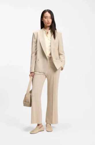Regular-fit blouse in cotton poplin with concealed placket