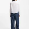 Regular-fit blouse in cotton poplin with concealed placket