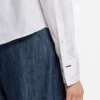 Regular-fit blouse in cotton poplin with concealed placket